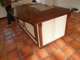 Hard wood top kitchen island